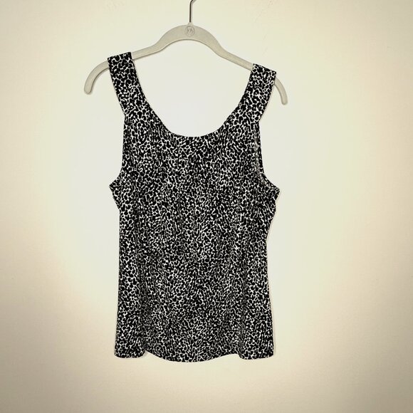 Calvin Klein Women's XL Animal Print/Ikat Sleeveless Blouse w Wide Straps - Picture 1 of 6